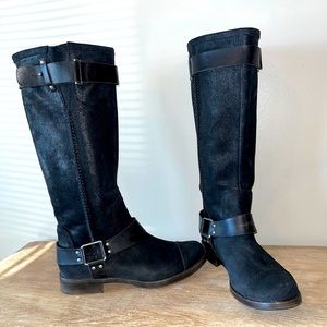 UGG “Dree” Black Leather Harness Tall  Moto Riding Boots US 8 / EU 39 UK6.5